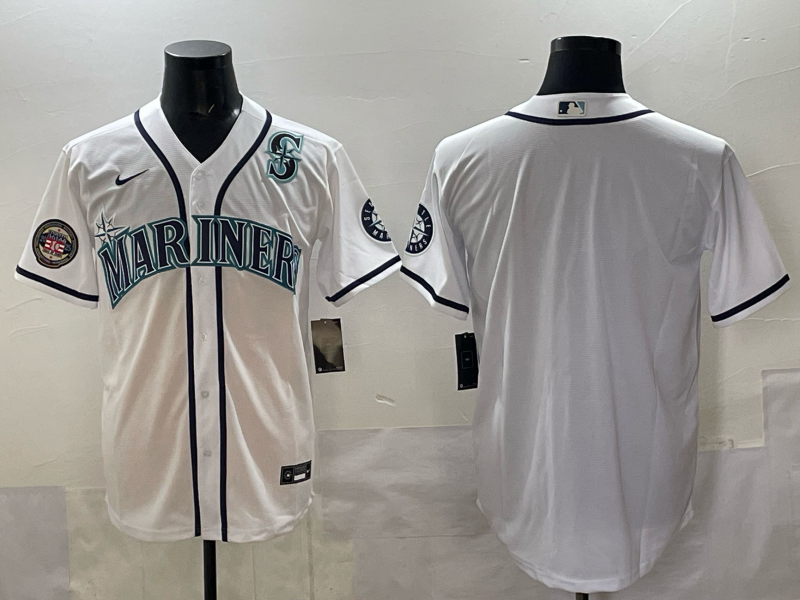 Men Seattle Mariners blank white MLB 2025 Nike jersey 004